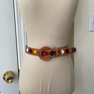 Vintage 80s Handmade Mexican Leather Belt